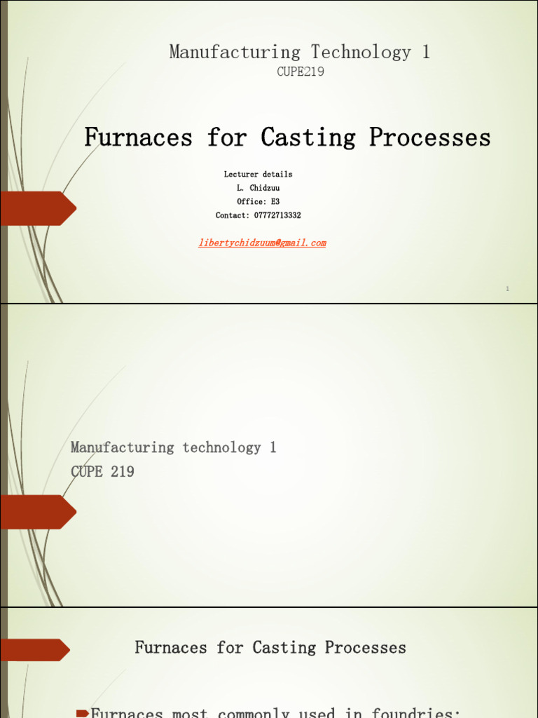 Overview of Casting Furnaces and Processes | PDF | Foundry | Building ...
