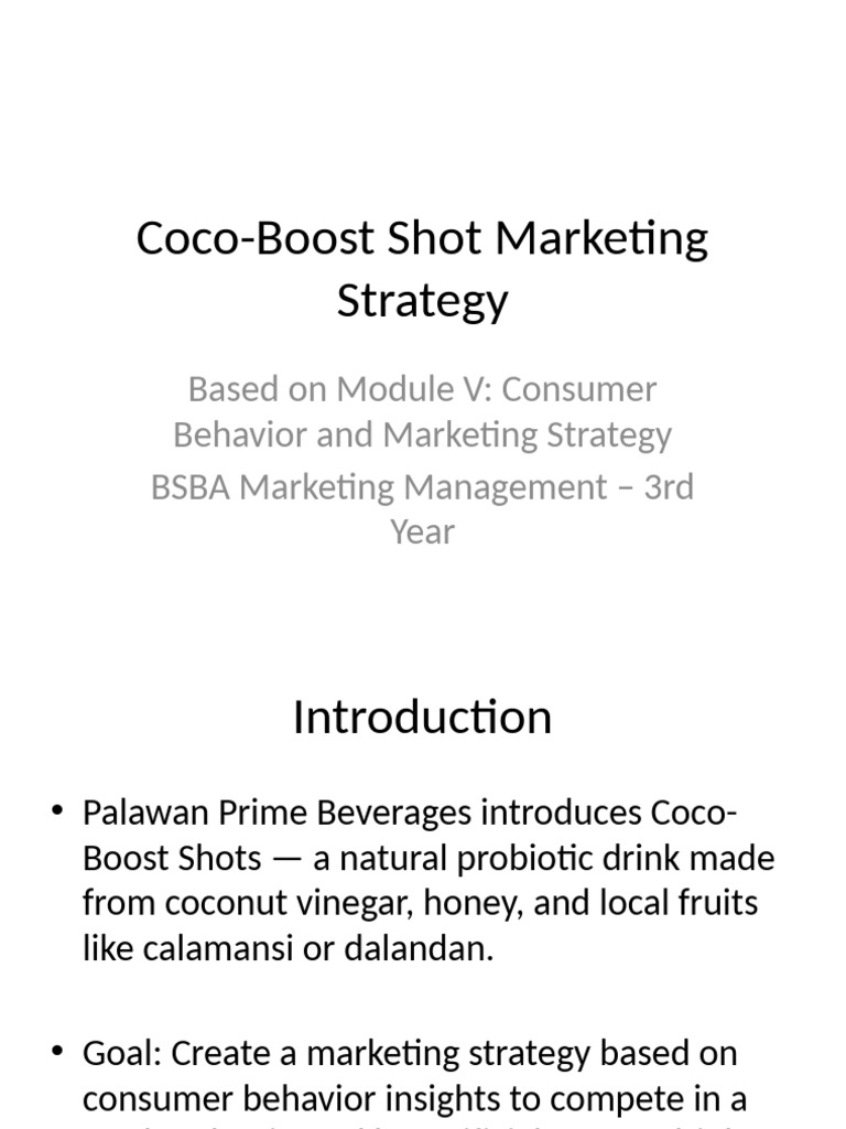 Coco-Boost Shot Marketing Strategy Guide | PDF | Market Segmentation ...