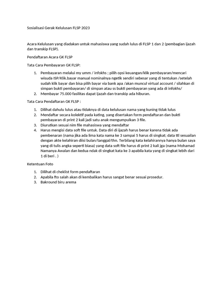 List Sosialisasi GK FLSP | PDF