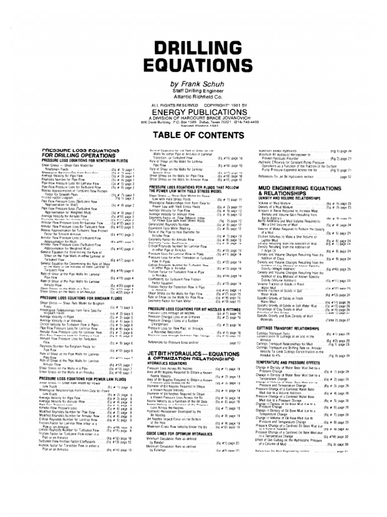 Drilling Engineering Equations | PDF | Home & Garden