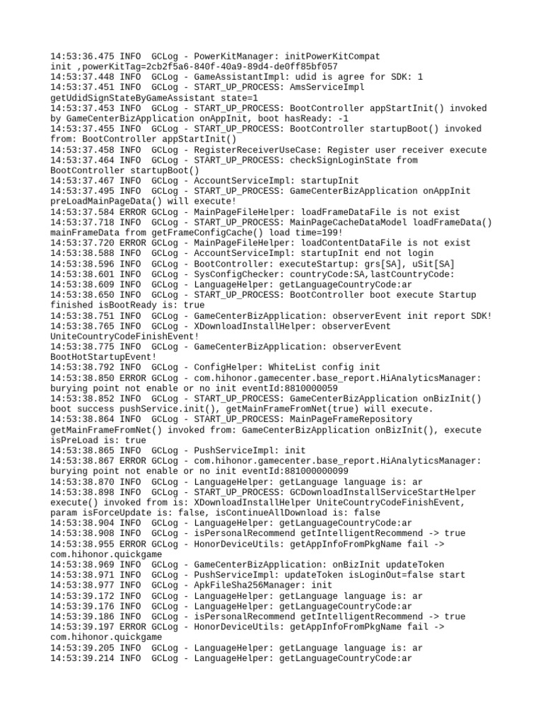 GameCenter Initialization Log Analysis | PDF | Software Engineering ...
