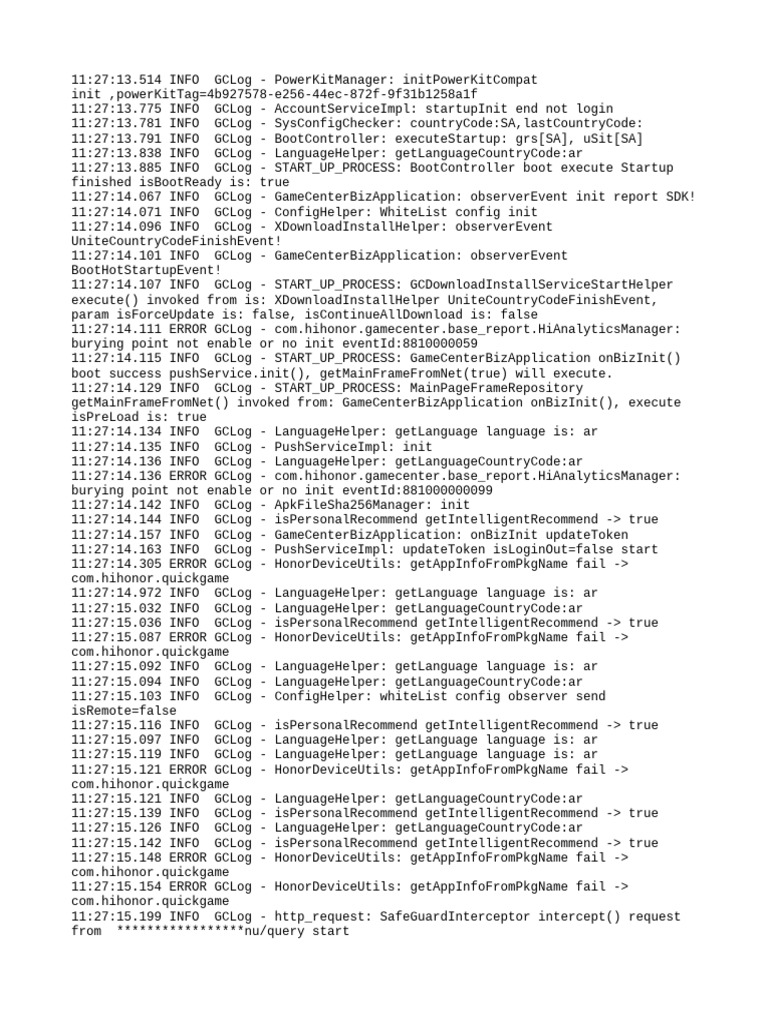 GameCenter Startup Process Logs | PDF | Computing | Software