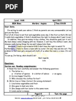 examen blanc n°01 du 3e trimestre 4AM anglais