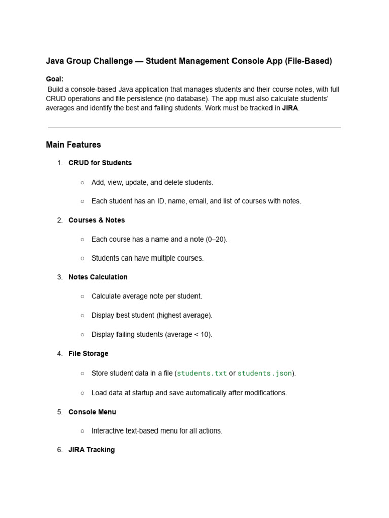 Students Management App - Challenge | PDF