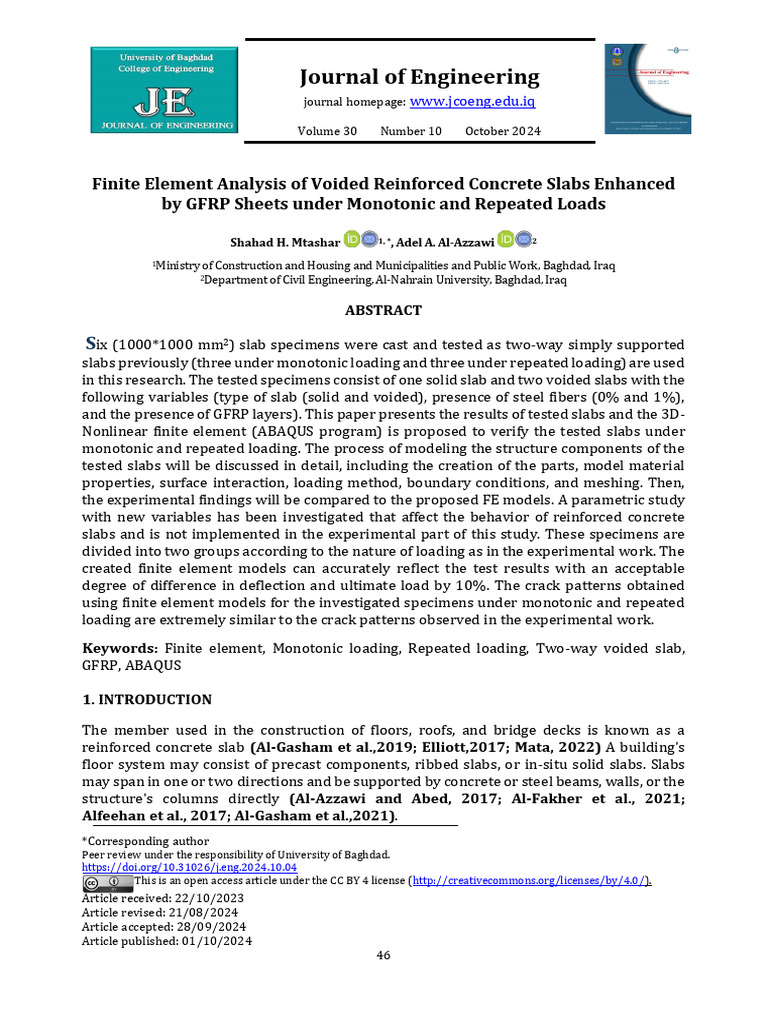 Finite Element Analysis of Voided Slabs | PDF | Yield (Engineering ...