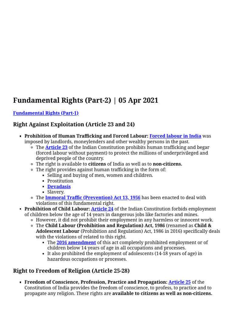 Fundamental Rights Overview: Articles 23-30 | PDF | Justice | Crime ...