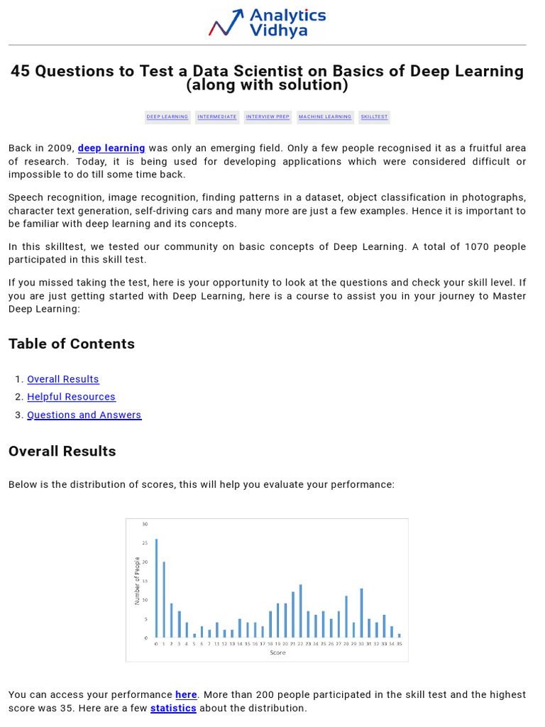 Deep Learning Basics: 45 Questions & Answers | PDF | Algorithms ...