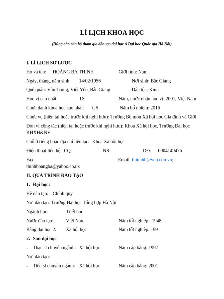 Hoang Ba Thinh | PDF