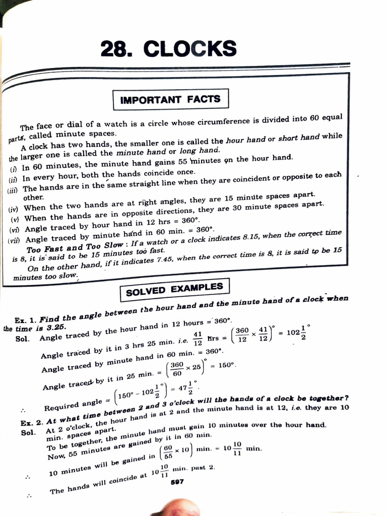 Clock Mechanics and Angle Calculations | PDF | Units Of Measurement ...