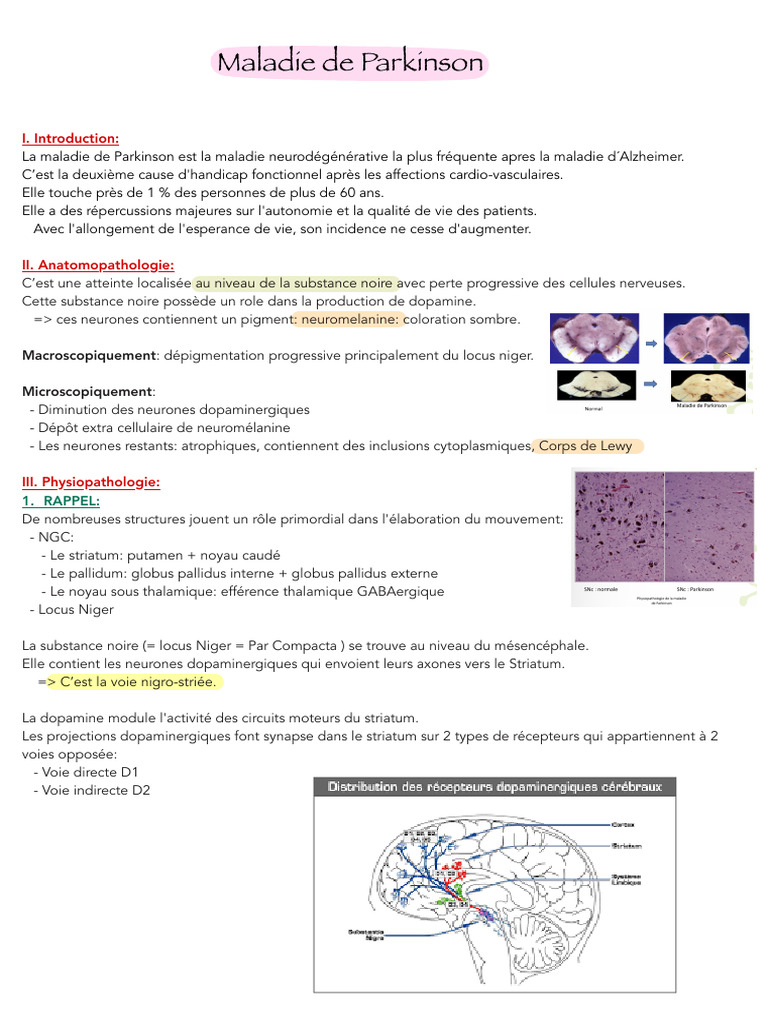 Maladie de Parkinson : Symptômes et Diagnostic | PDF | Maladie de ...