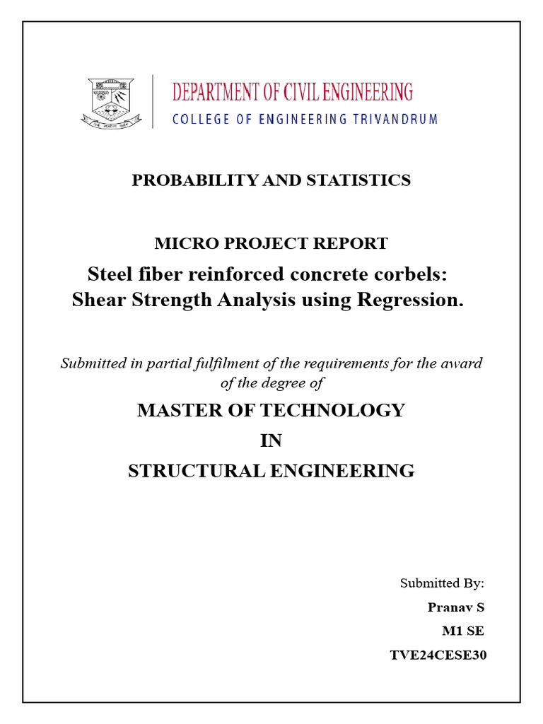 Shear Strength of SFRC Corbels Analysis | PDF | Coefficient Of ...
