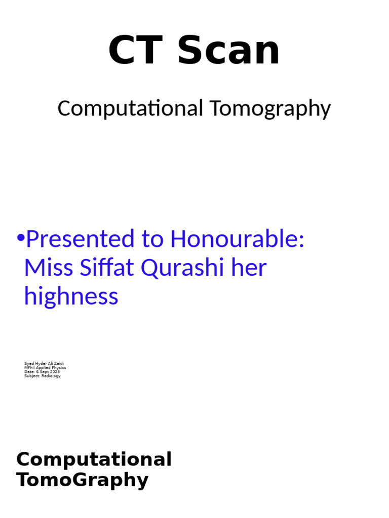 Understanding CT Scans in Radiology | PDF