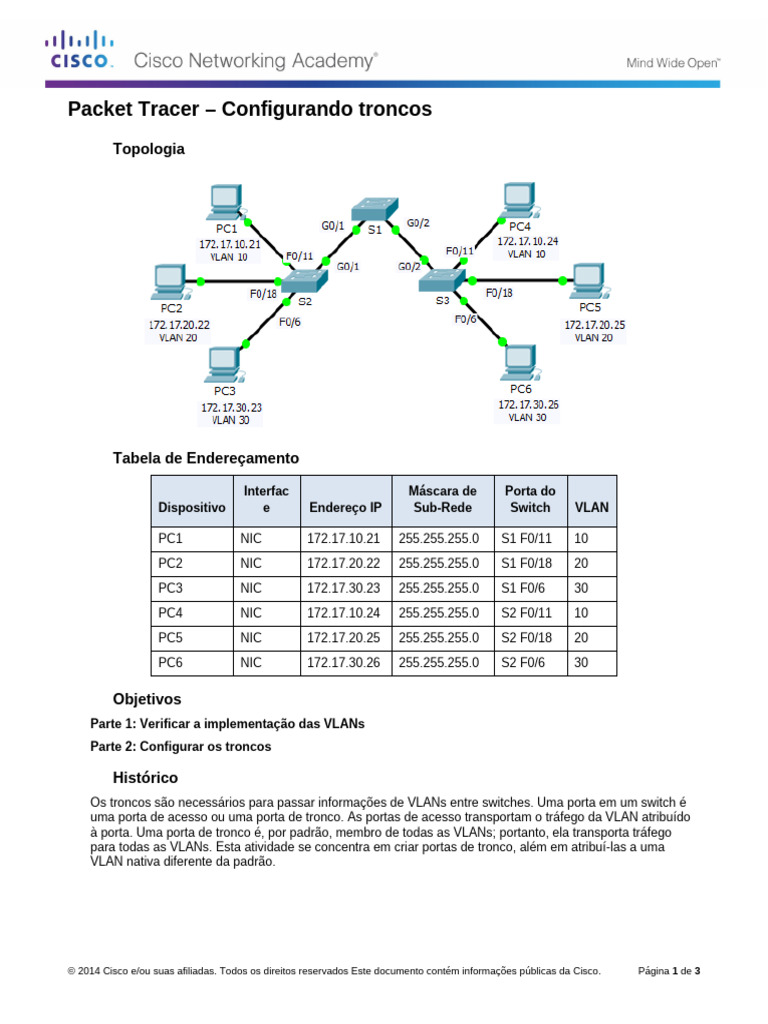 3.2.2.4 Packet Tracer - Configuring Trunks Instructions | PDF ...