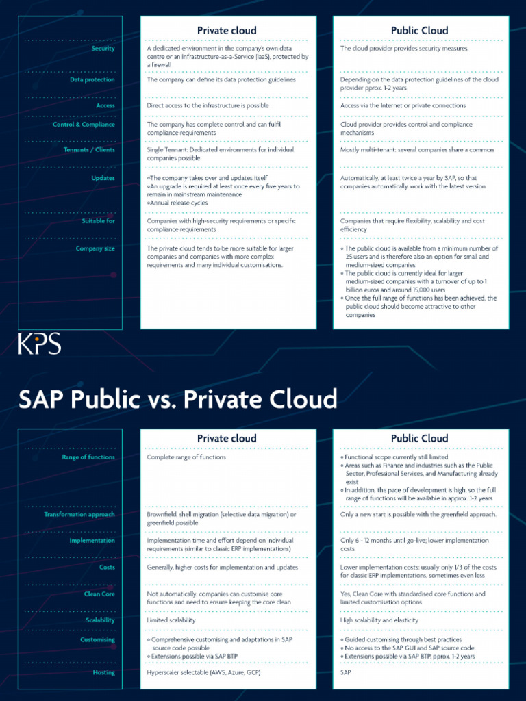 SAP Public Vs Private Cloud en | PDF