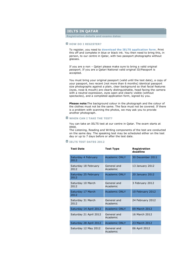 Ielts In Qatar International English Language Testing System Identity Document