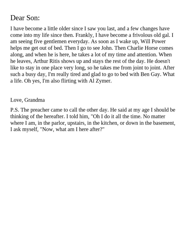 Humorous Letter from Grandma | PDF