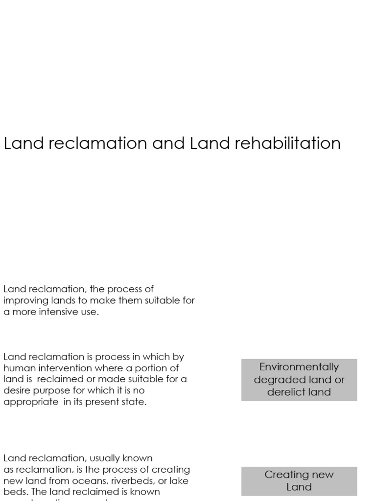 Land Reclamation and Rehabilitation Guide | PDF | Soil | Earth Sciences