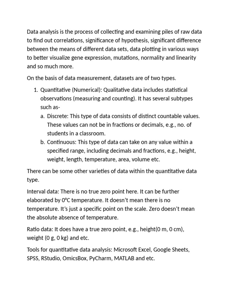 Data Analysis: Types and Tools Explained | PDF