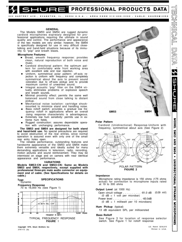 Shure sm5354 Microphone Sound
