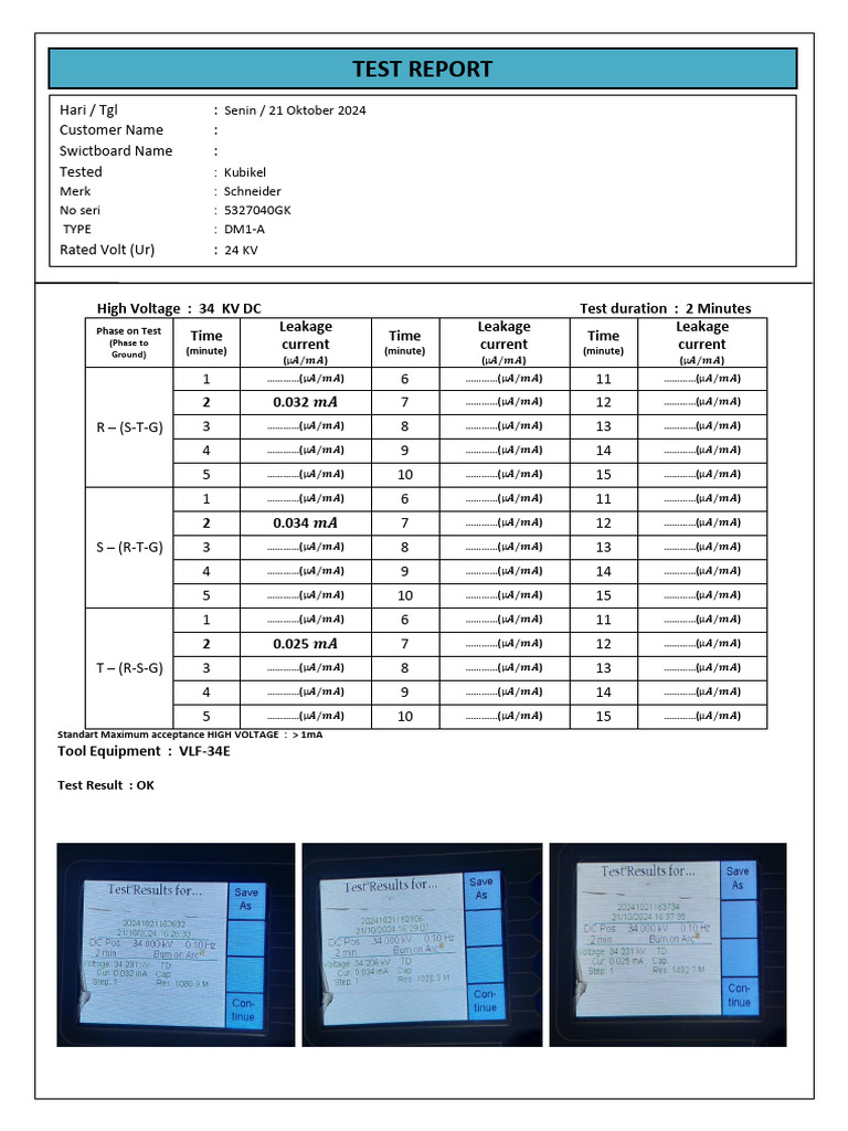 Hasil Test Report Cubicle | PDF