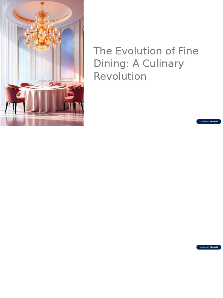 Evolution of Gourmet Restaurant Menus | PDF | Restaurants | Cuisine