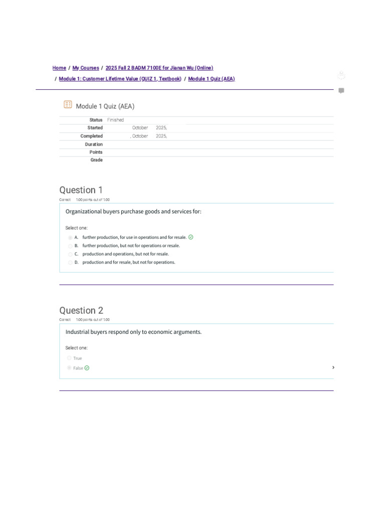 Quiz With MY ANSWERS (Attempt 3) Mod 1 | PDF | Supply Chain | Procurement