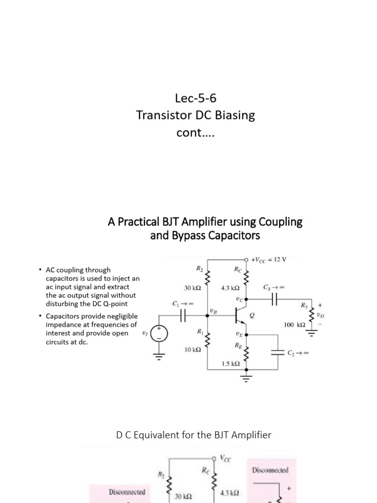 BJT Amplifier DC Biasing Techniques | PDF