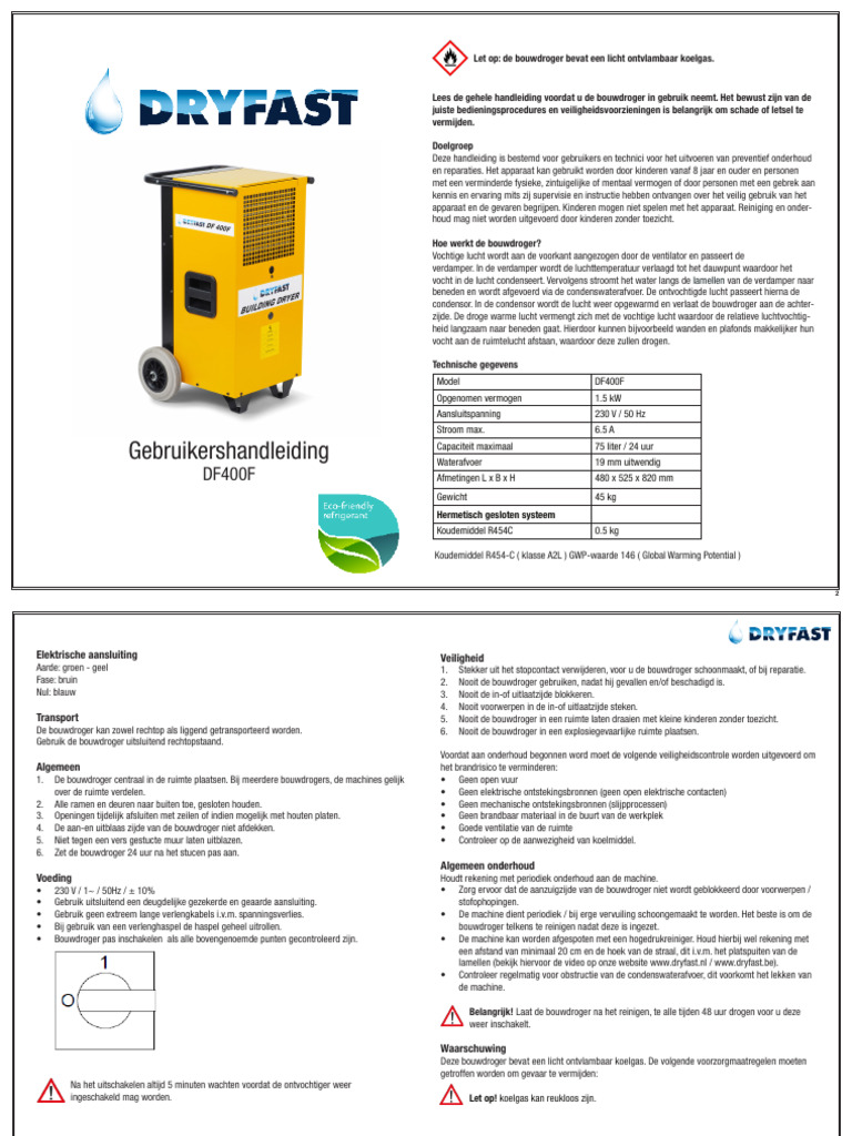 Dryfast DF400F NL Handleiding Web-2 | PDF