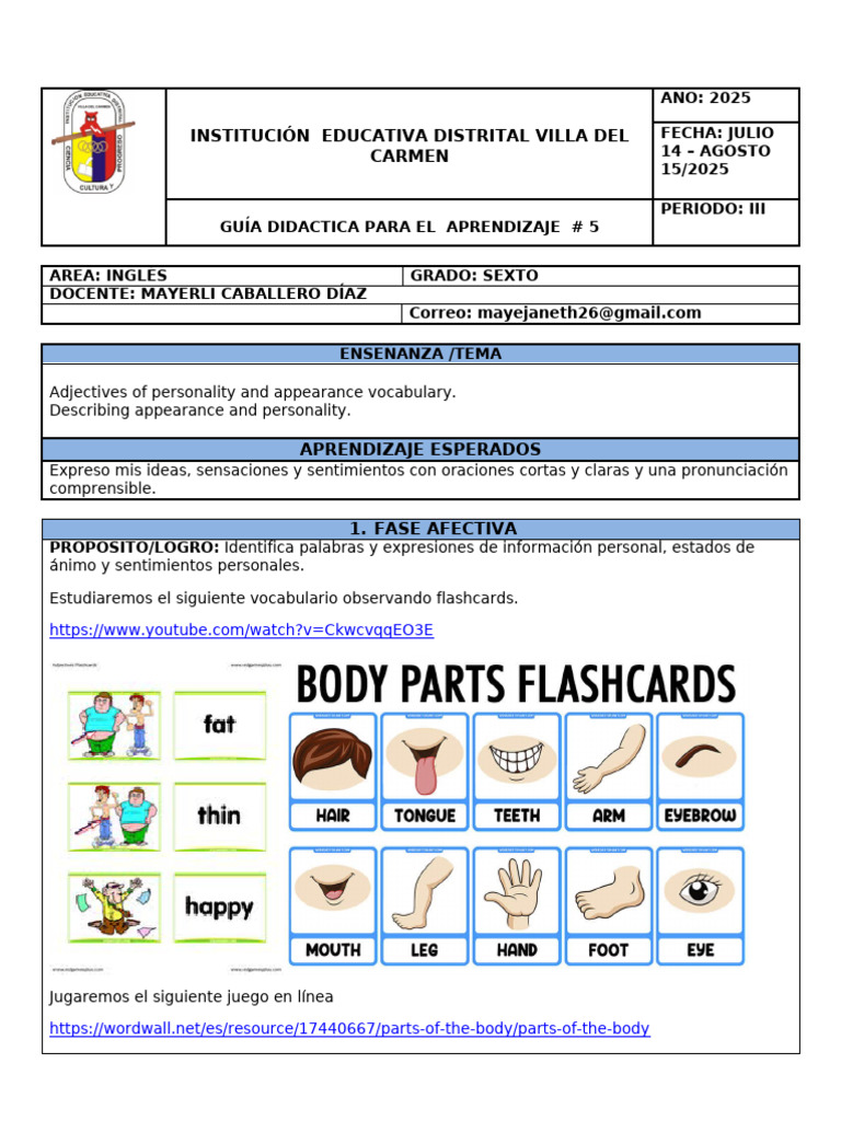 Guía Didáctica de Inglés para Sexto Grado | PDF | Enseñando | Maestros