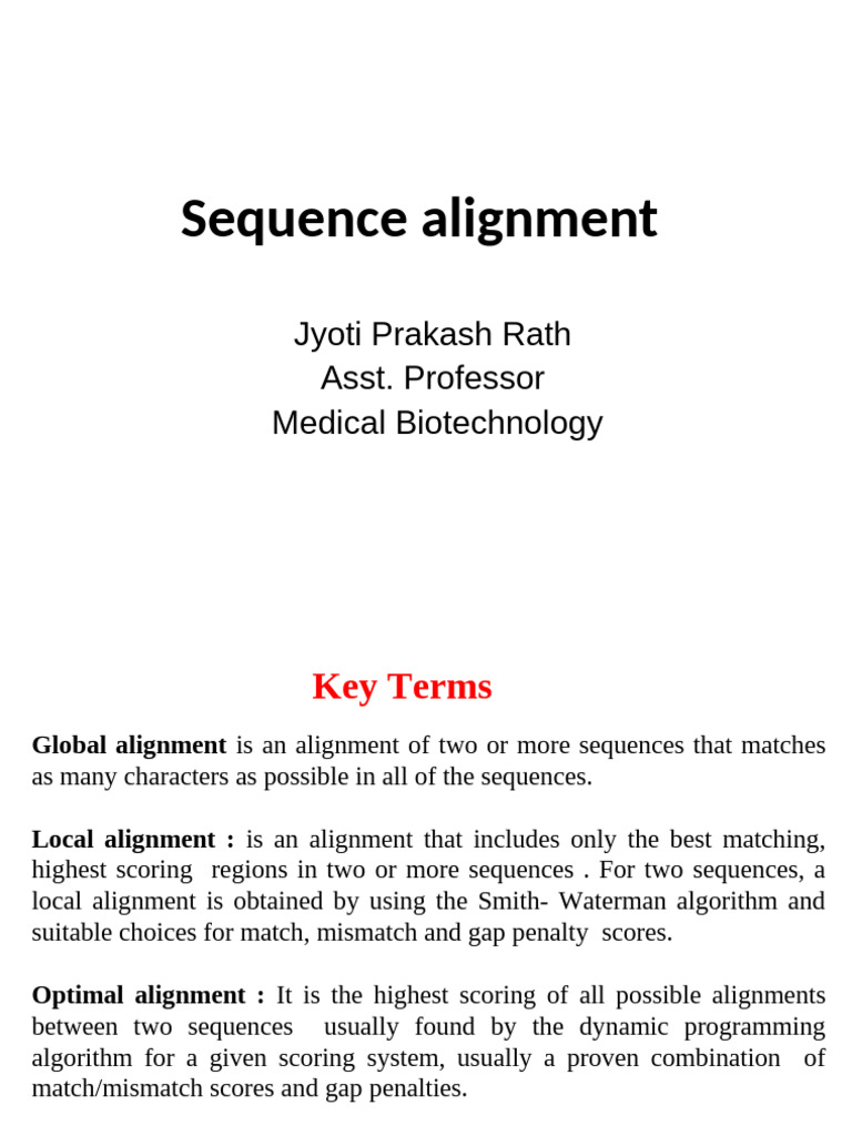 Understanding Sequence Alignment Techniques | PDF | Sequence Alignment ...