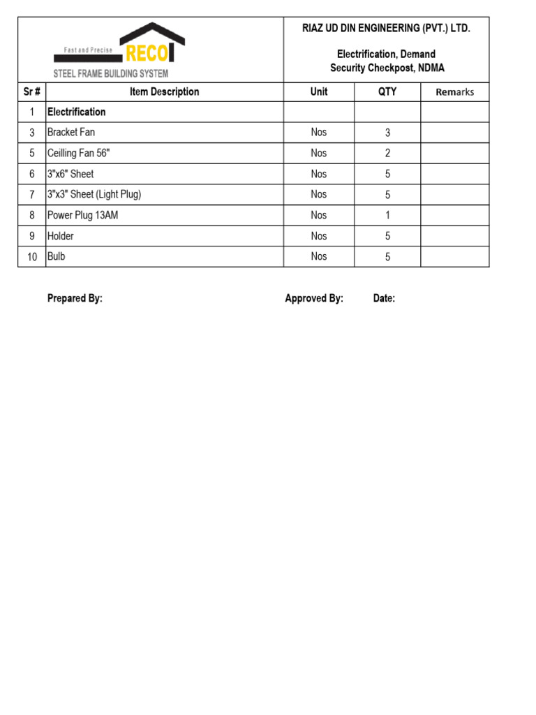 Electric Material Demand Security Checkpost | PDF
