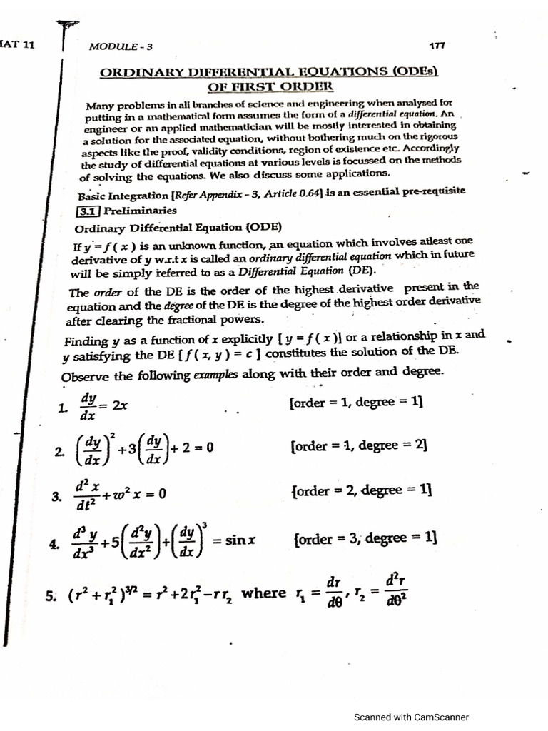 ODE Notes | PDF