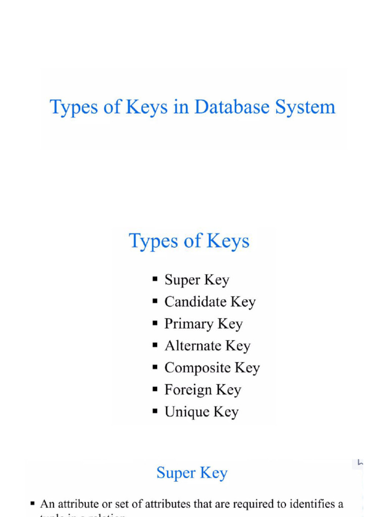 Database Key Types Explained | PDF