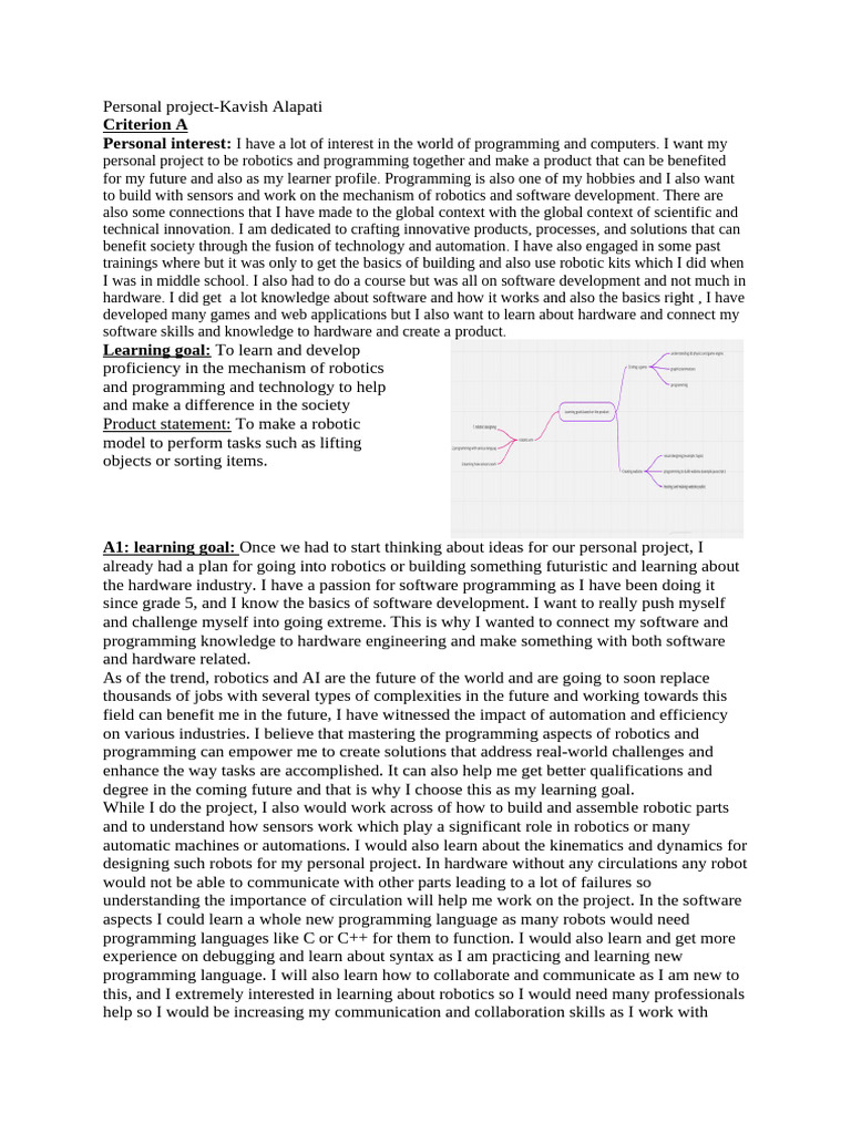 Personal Project | PDF | Robotics | Computer Programming