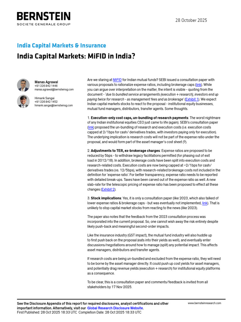 MiFID Proposals Impact on Indian Funds | PDF | Securities (Finance ...