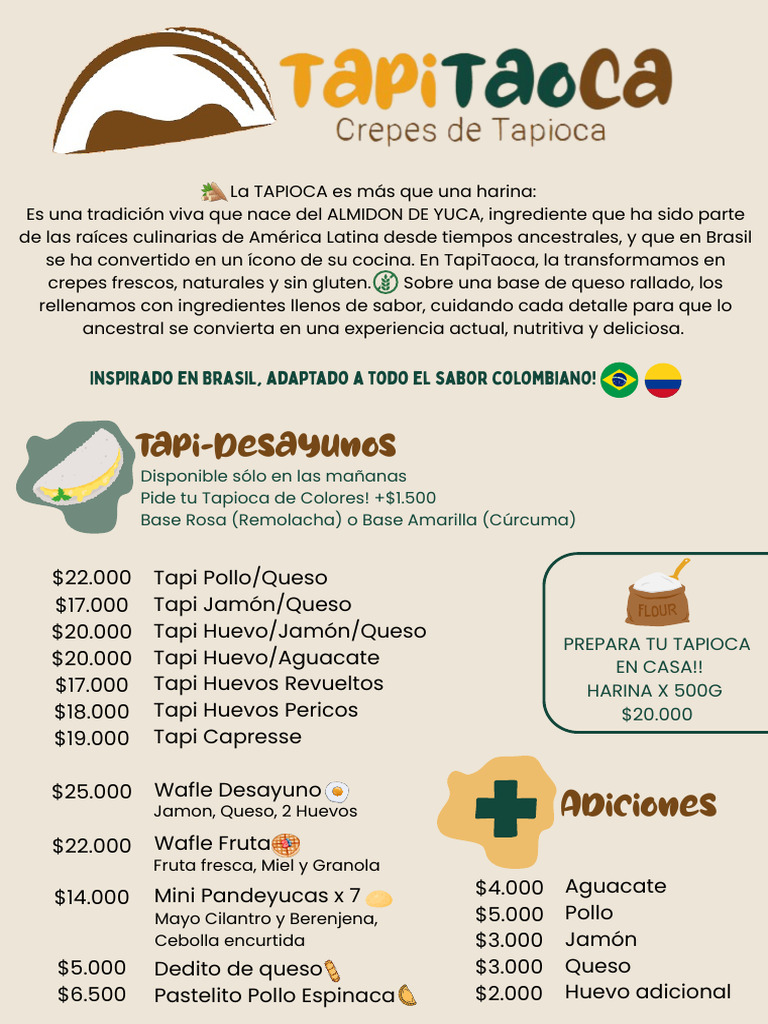 Deliciosas Tapiocas y Bebidas Naturales | PDF | Cocina occidental | Cocina