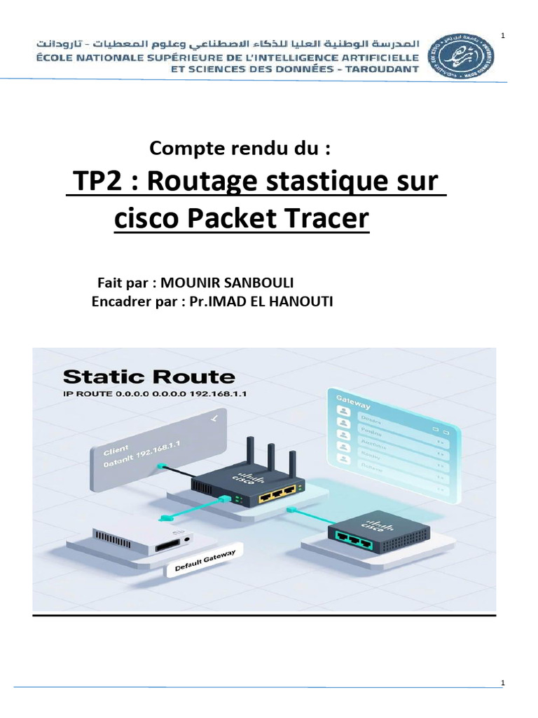 Routage statique sur Cisco Packet Tracer | PDF | Routage | Adresse IP