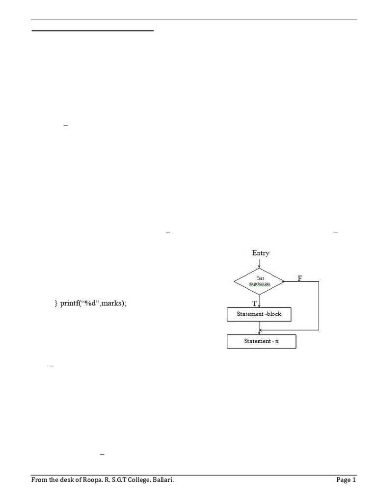 C Control Structures and Decision Making | PDF | String (Computer ...