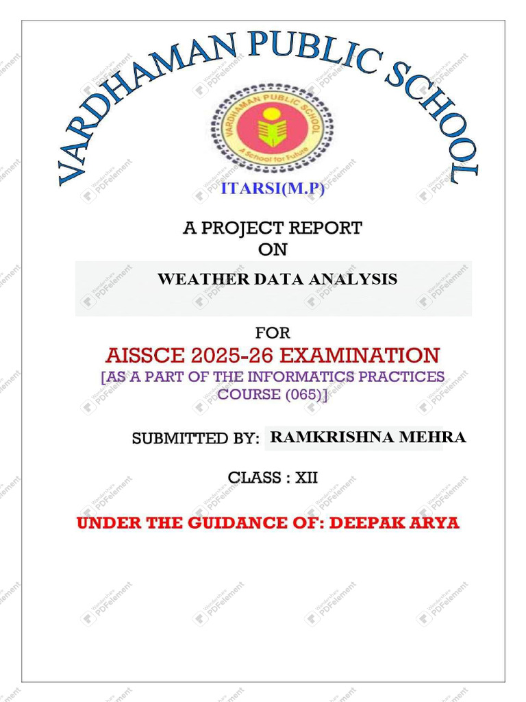 Weather Data Analysis Project Final Updated | PDF | Databases | Python ...