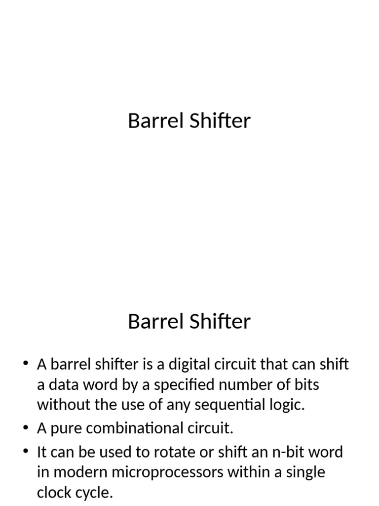 Barrel Shifter | PDF