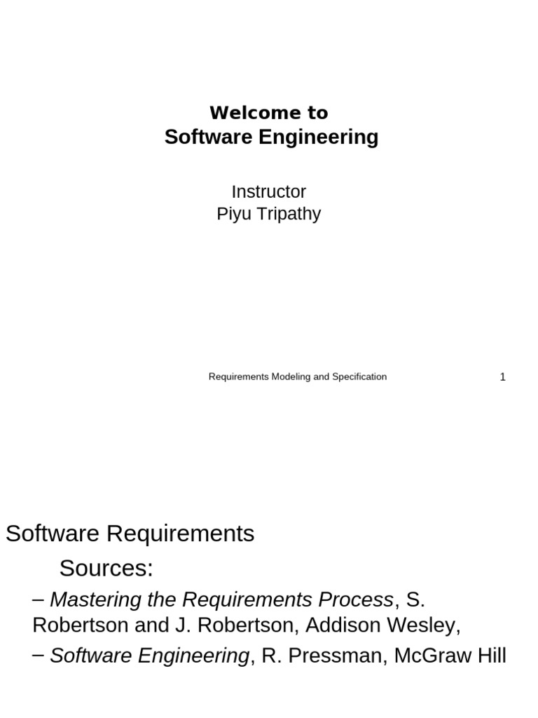 Requirements Modelling and Specification | PDF | System | Specification ...