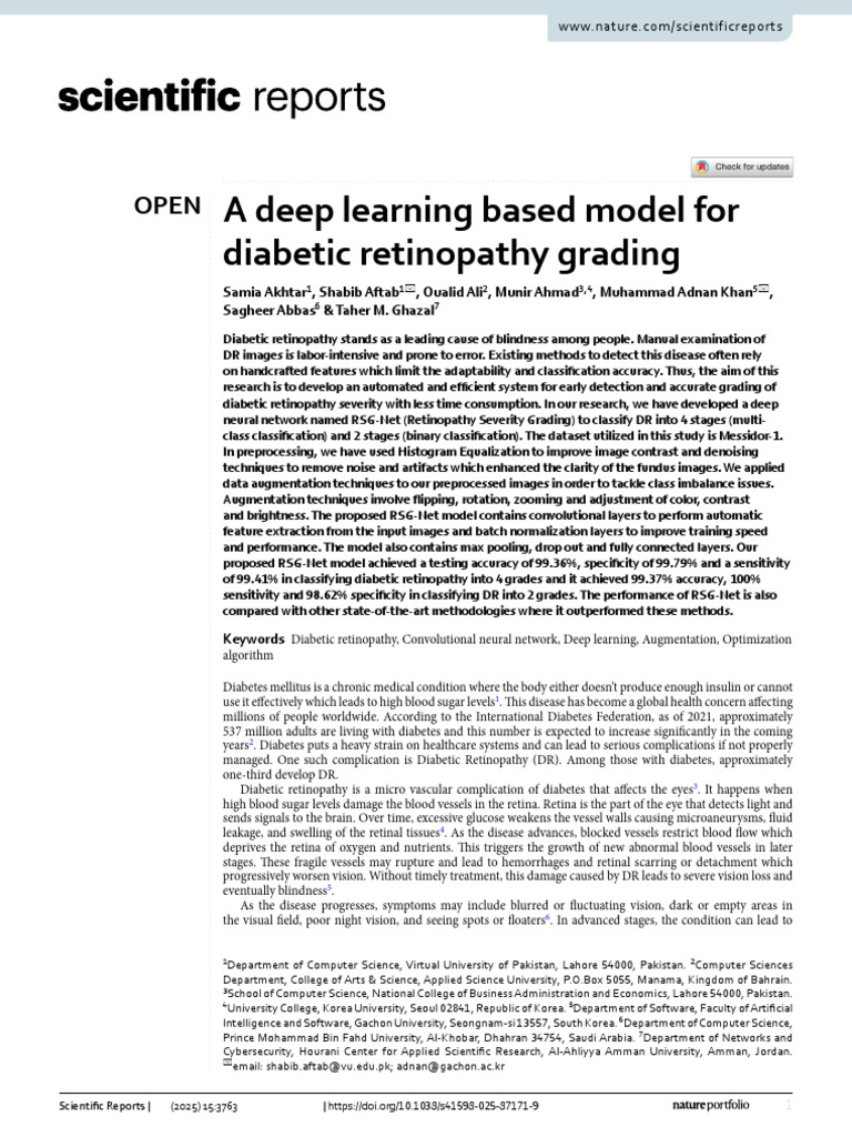 A Deep Learning Based Model For Diabtic Retenopathy Grading | PDF ...