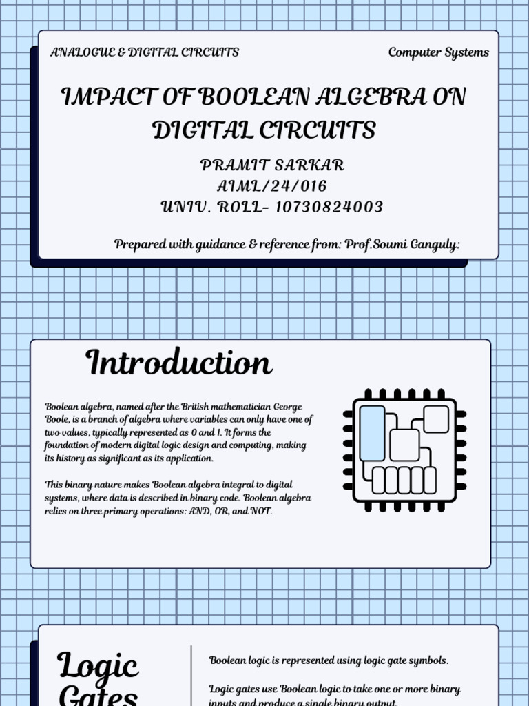 Impact of Boolean Algebra On Digital Circuits-1 | PDF | Logic Gate ...