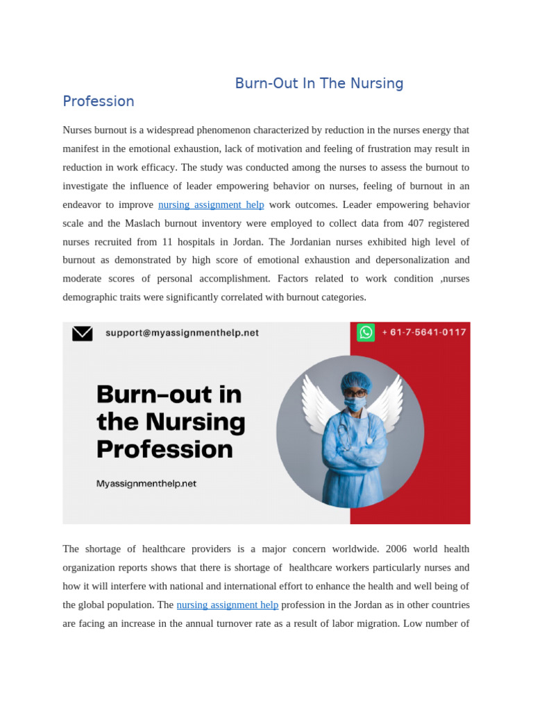 Nurse Burnout: Causes and Solutions | PDF | Occupational Burnout | Nursing