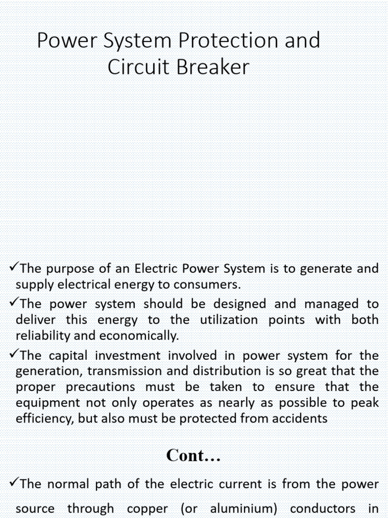 Power System Protection & Circuit Breakers | PDF | Electric Power ...