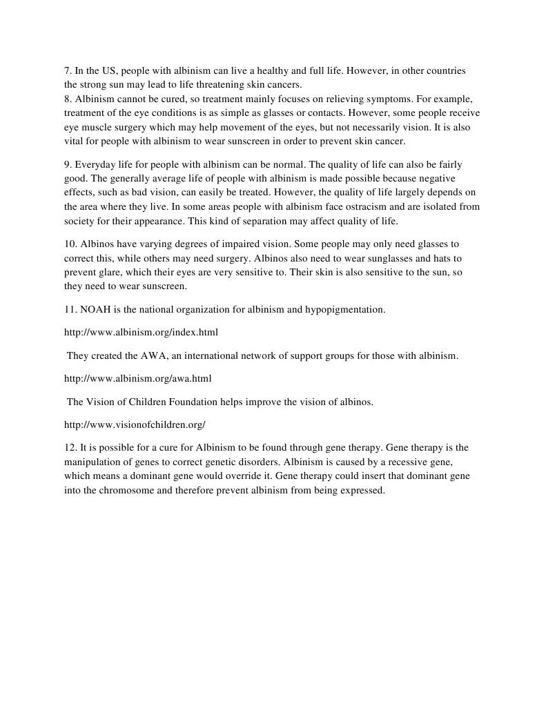 Understanding Albinism: Life and Care | PDF