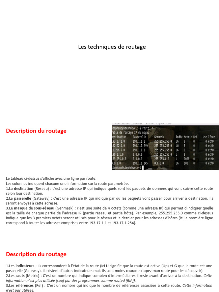 Techniques de routage et configuration DHCP | PDF | Adresse IP | Routage