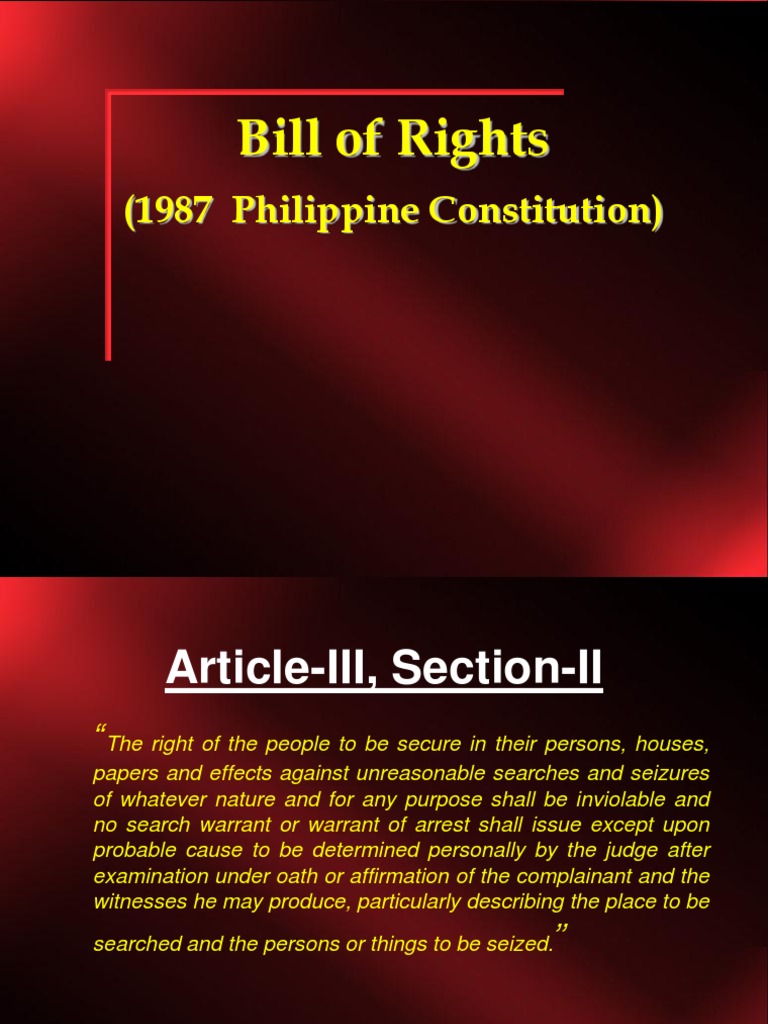 Philippine Bill of Rights: Search and Seizure | PDF