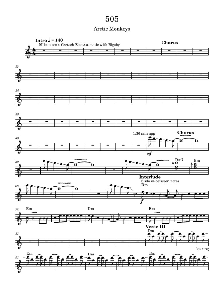 Arctic Monkeys-505 - Songster | PDF