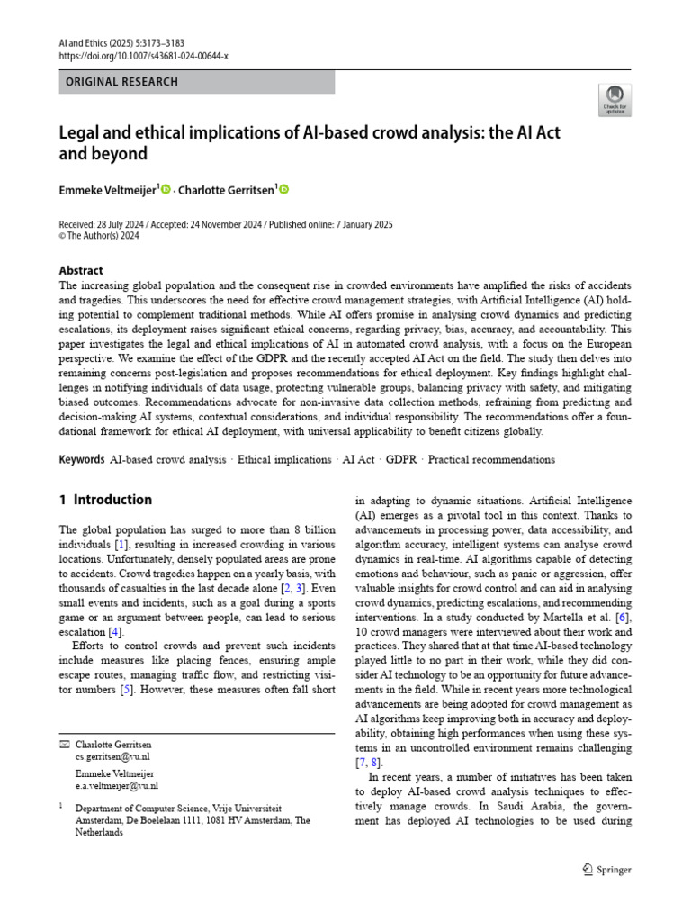 Legal and Ethical Implications of Ai Based Crowd | PDF | Artificial ...